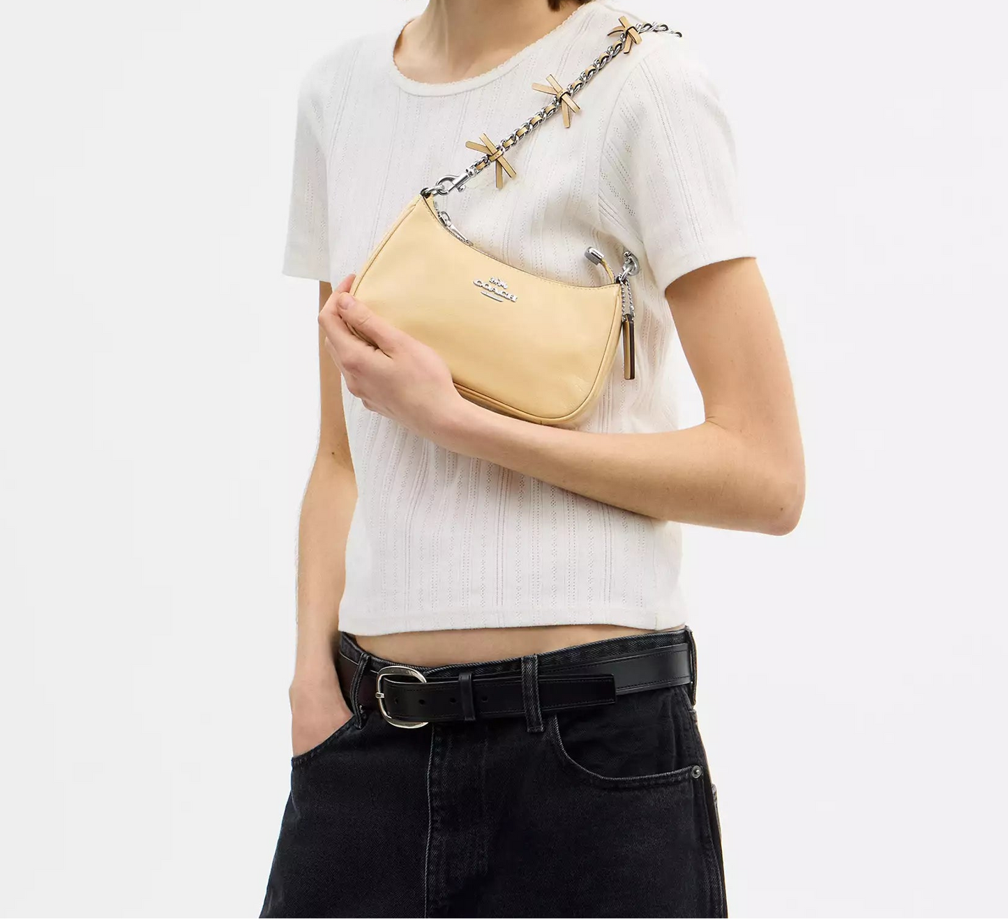 Teri Mini Crossbody Bag Light Sand With Bows Coach