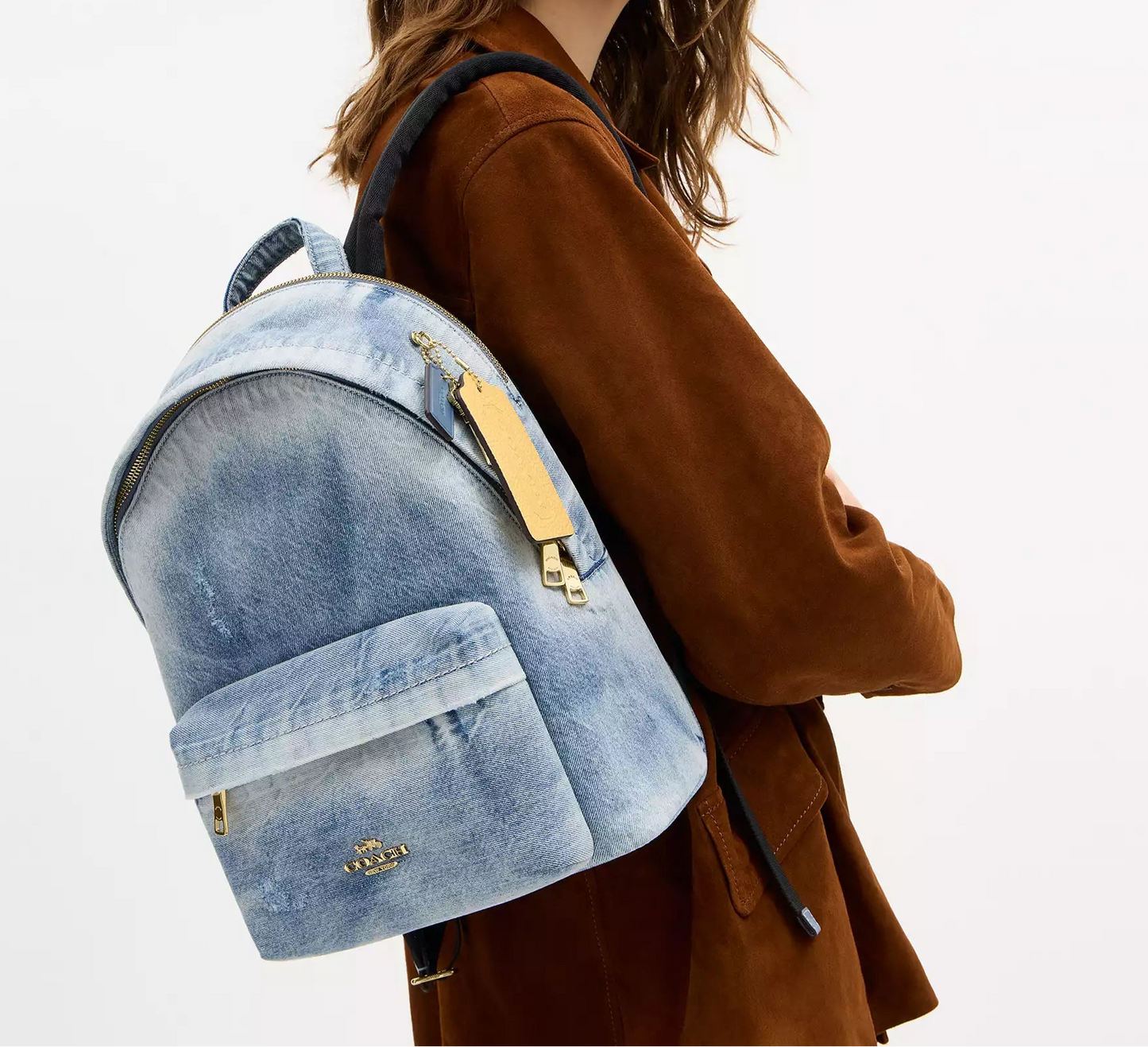 Taylor Small Backpack In Loved Denim Coach