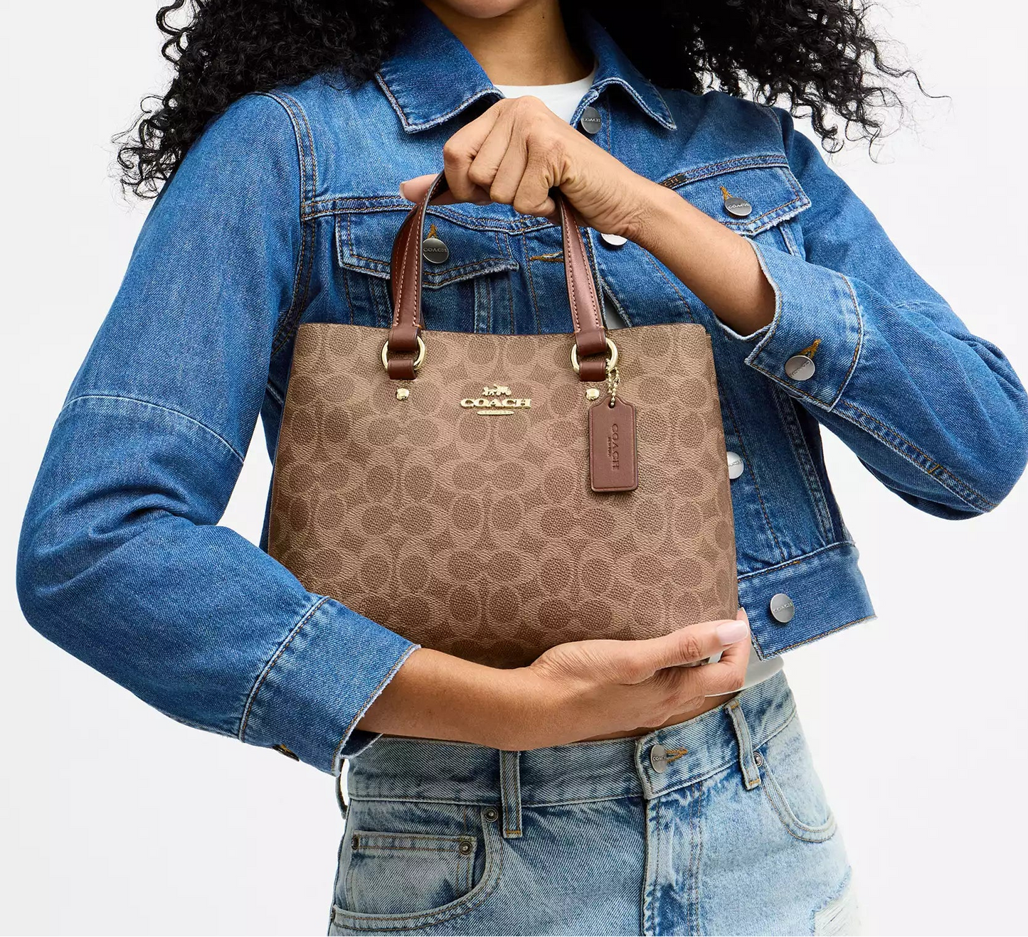 Station Carryall Bag In Signature Canvas Tan Brown Coach