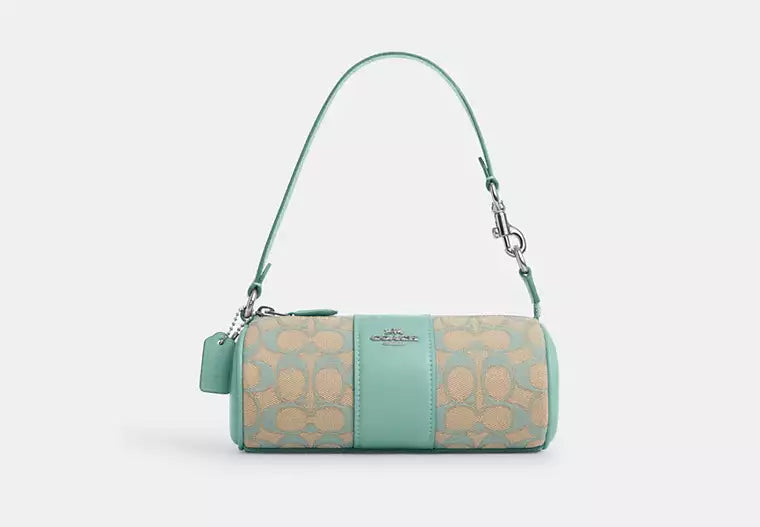 Nolita Barrel Bag In Signature Jacquard Faded Blue Coach SERENDIPITY SHOPPER