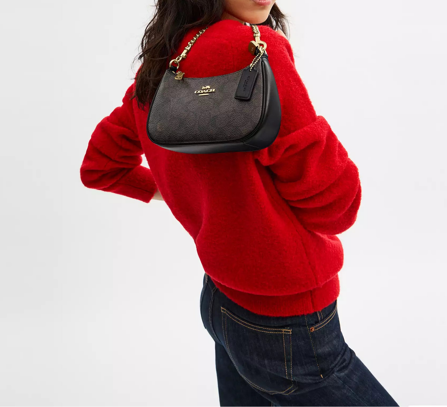 Teri Mini Crossbody Bag In Signature Canvas Walnut Black Coach