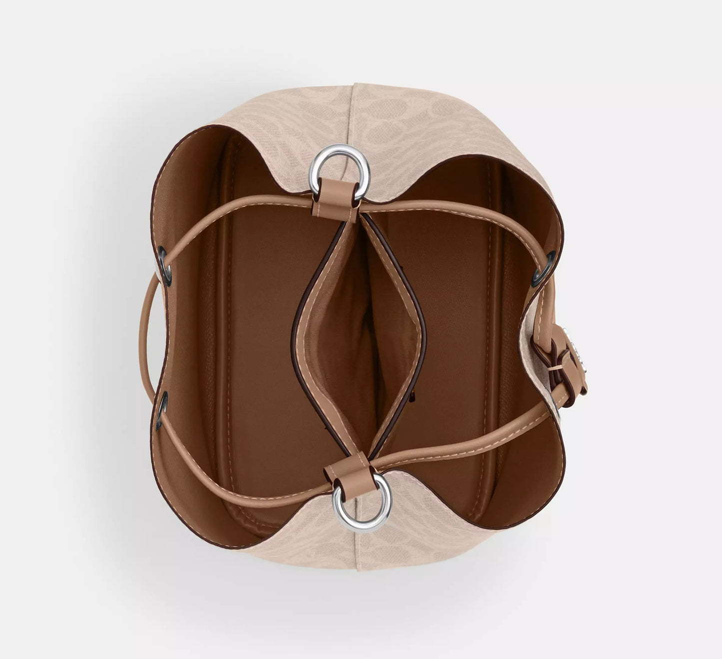 Rowan Bucket Bag In Signature Canvas Sand Taupe Coach