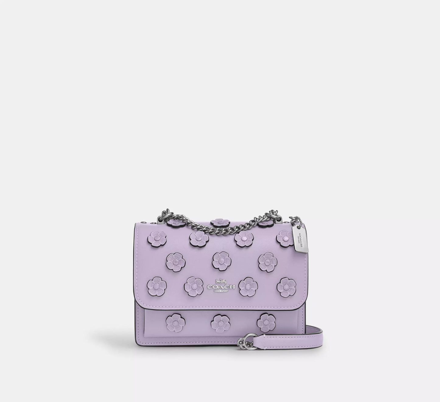 Mini Klare Crossbody Bag With Floral Applique Lilac Coach