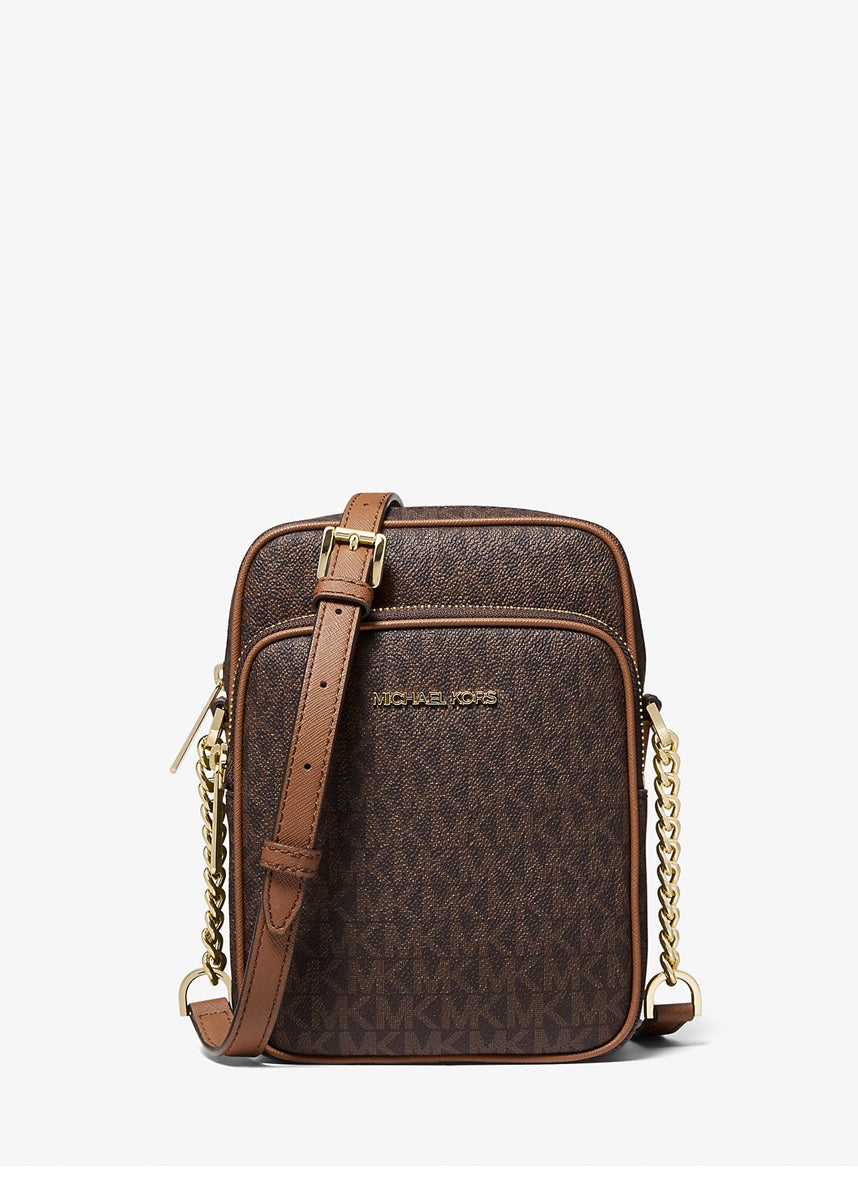 Jet Set Travel Medium Logo Crossbody Bag Brown Michael Kors