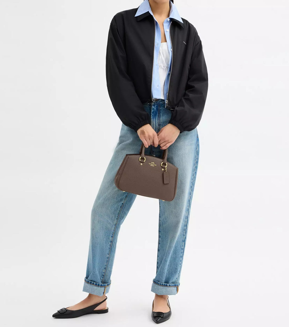 Savannah Small Carryall Bag Dark Stone Coach