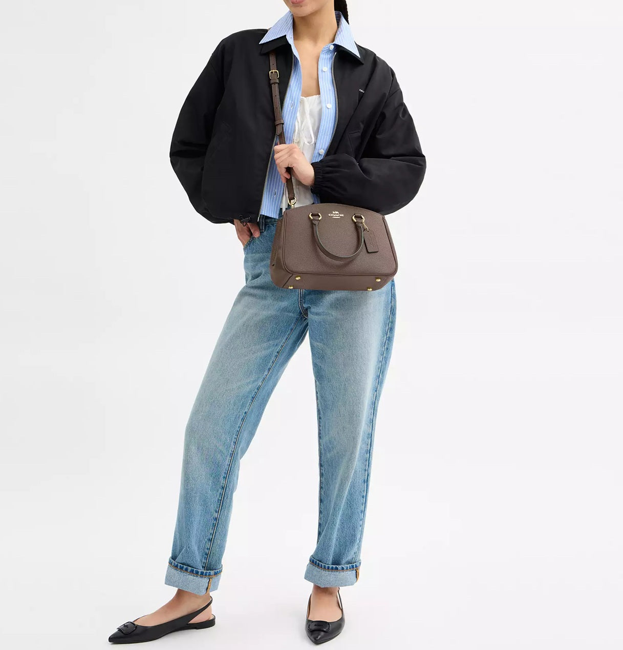 Savannah Small Carryall Bag Dark Stone Coach