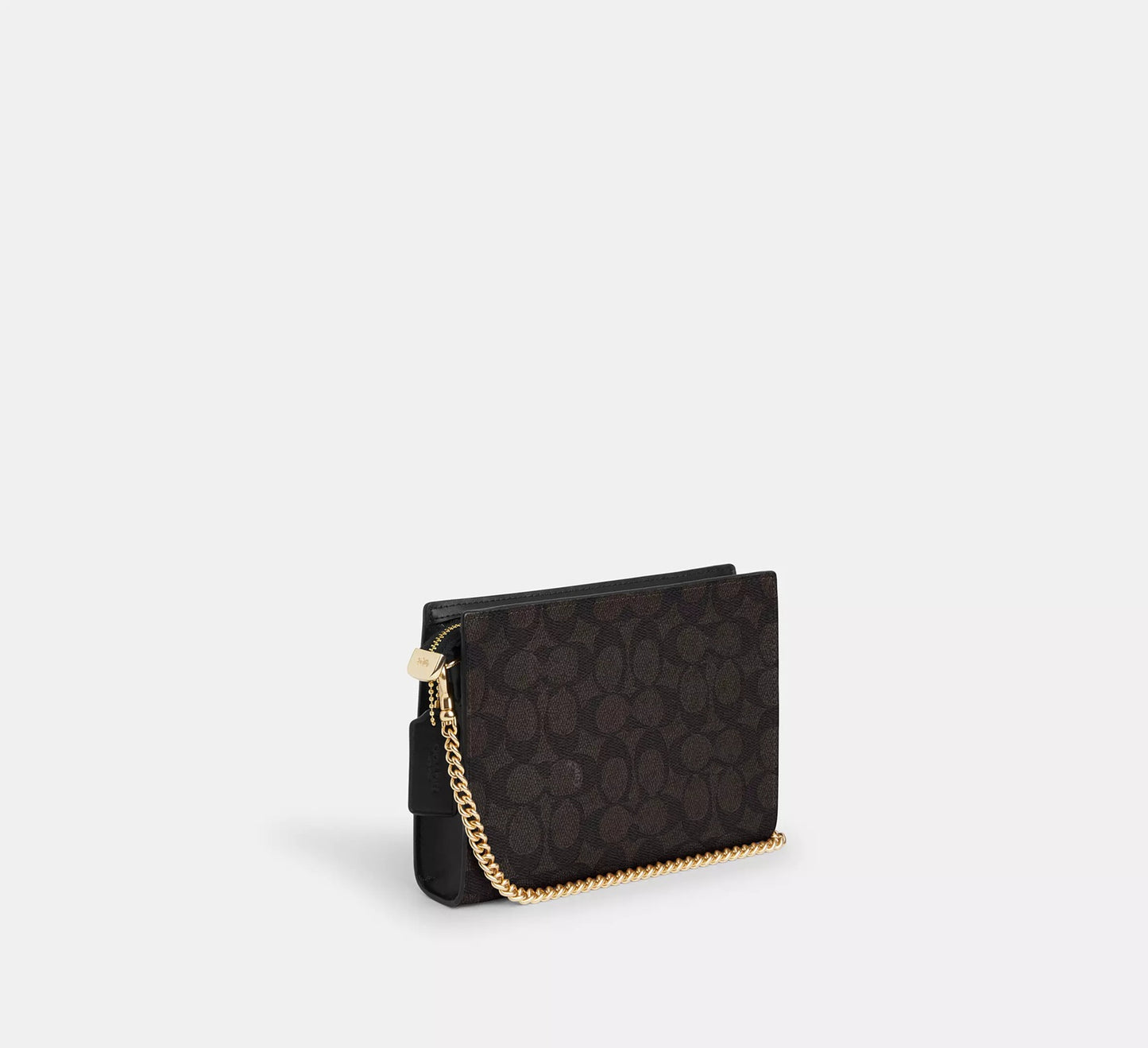 Slim Crossbody Bag In Signature Canvas Walnut Black Coach