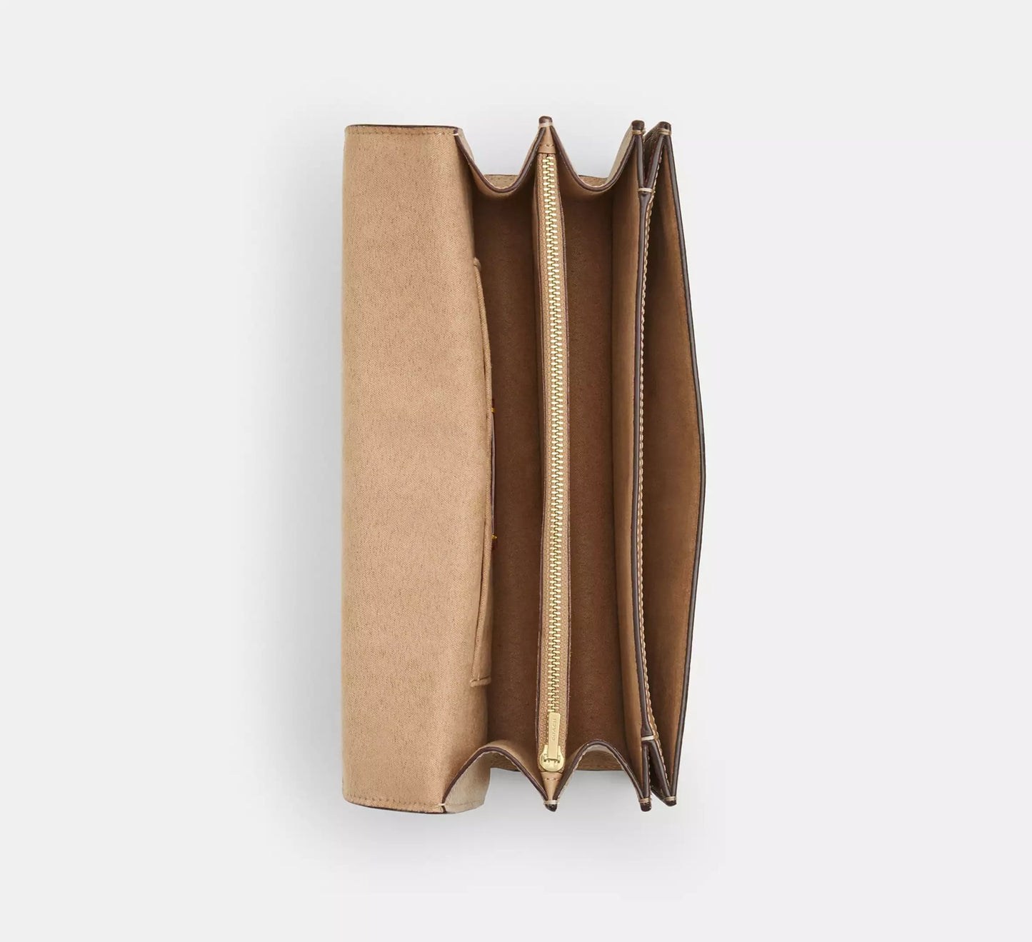 Klare Envelope Crossbody Bag In Blocked Signature Canvas Sand Tan Coach