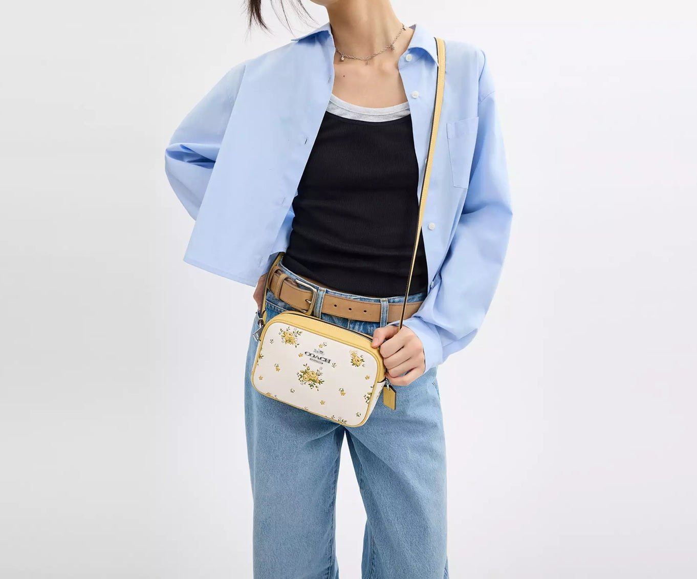 Mini Jamie Camera Bag With Floral Print Chalk Multi Coach