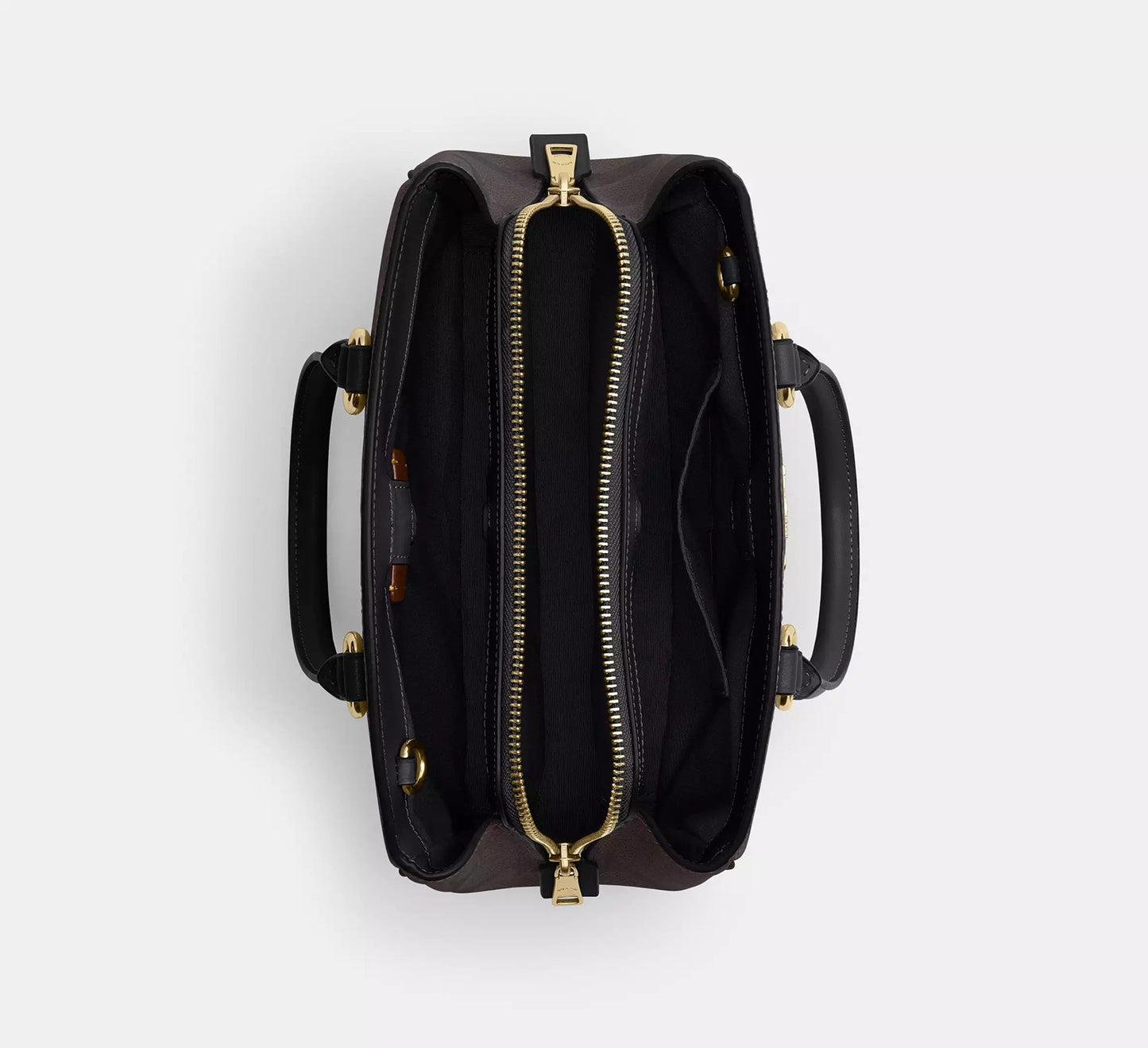 Savannah Small Carryall Bag In Signature Canvas Walnut Black Coach