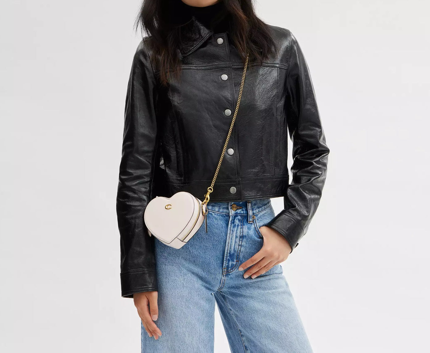 Heart Crossbody Bag 14 Chalk Coach