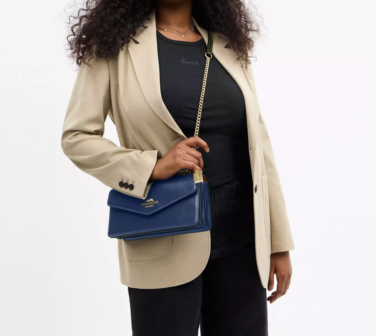Klare Envelope Crossbody Bag Deep Blue Coach