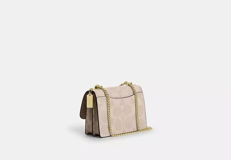 Klare Crossbody Bag In Blocked Signature Canvas Sand Tan Coach