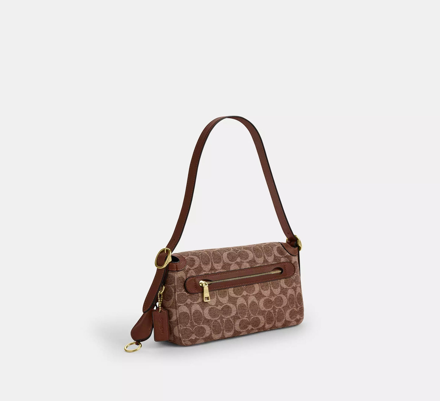 Etta Small Flap Shoulder Bag In Signature Chenille Vintage Brown Coach