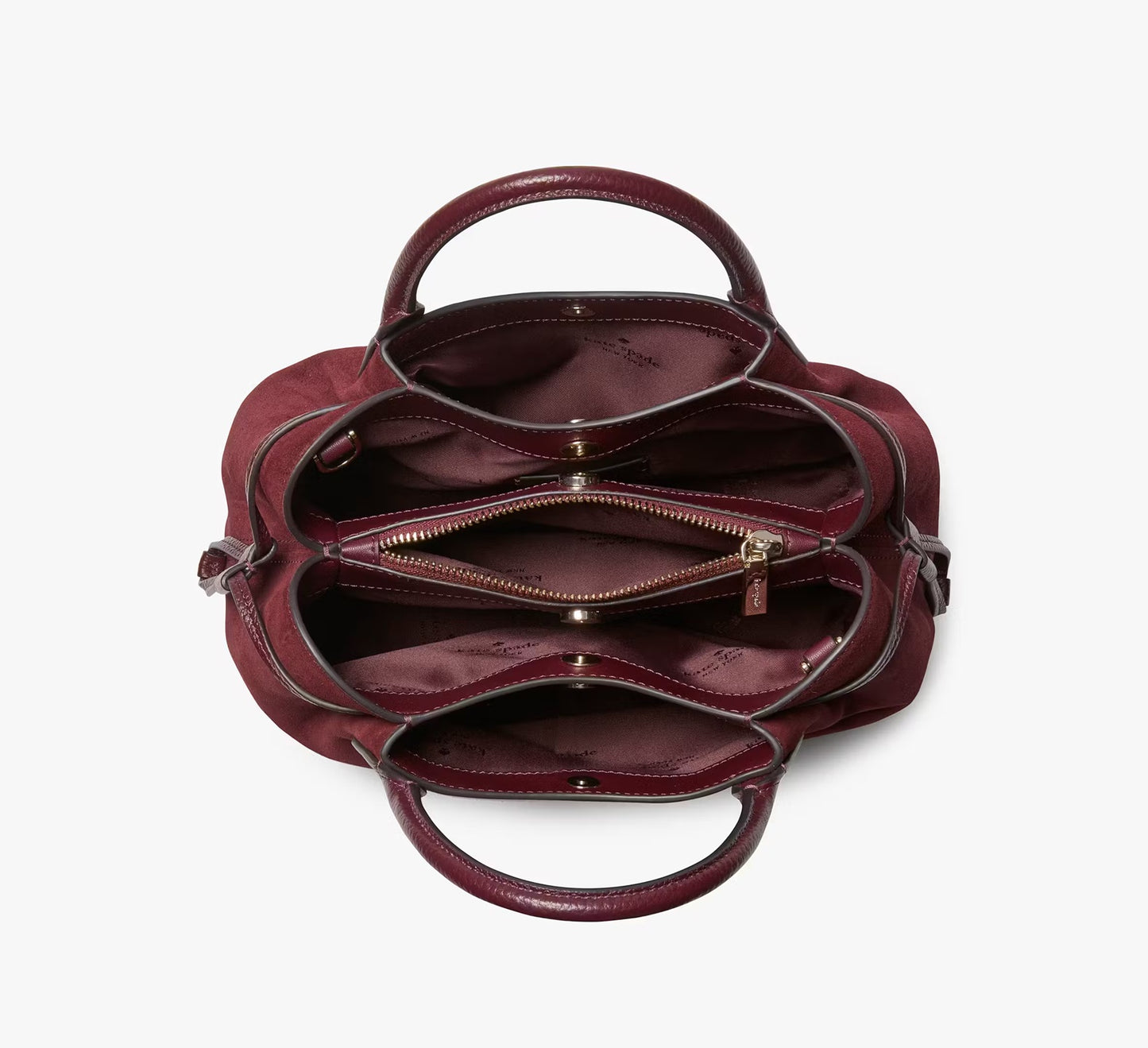 Dumpling Suede Small Satchel Bag Dark Merlot Kate Spade