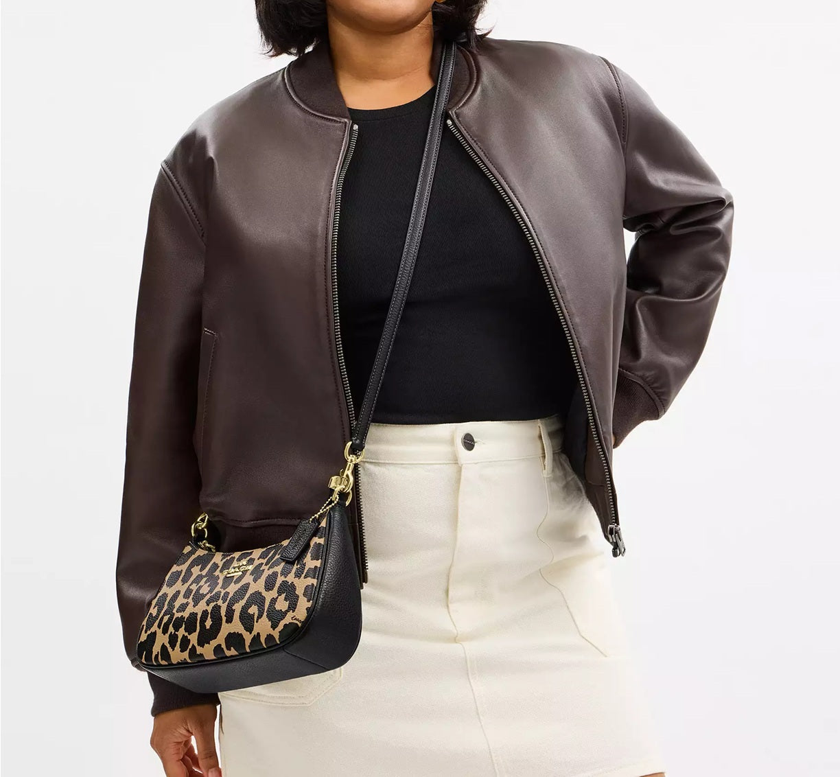 Teri Shoulder Bag With Leopard Print Leopard Multi Coach
