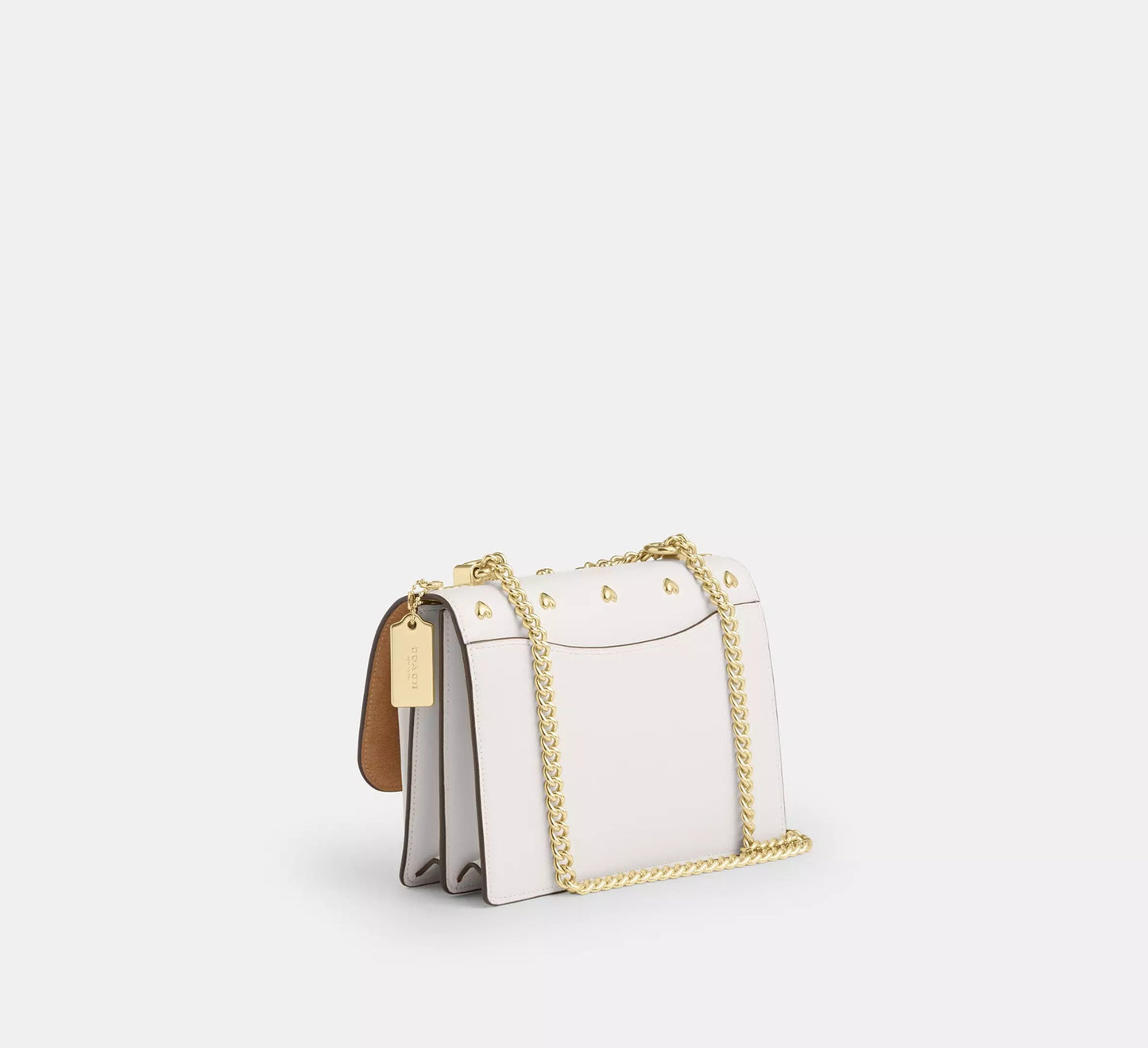 Klare Crossbody Bag With Heart Rivets Gold Chalk Coach