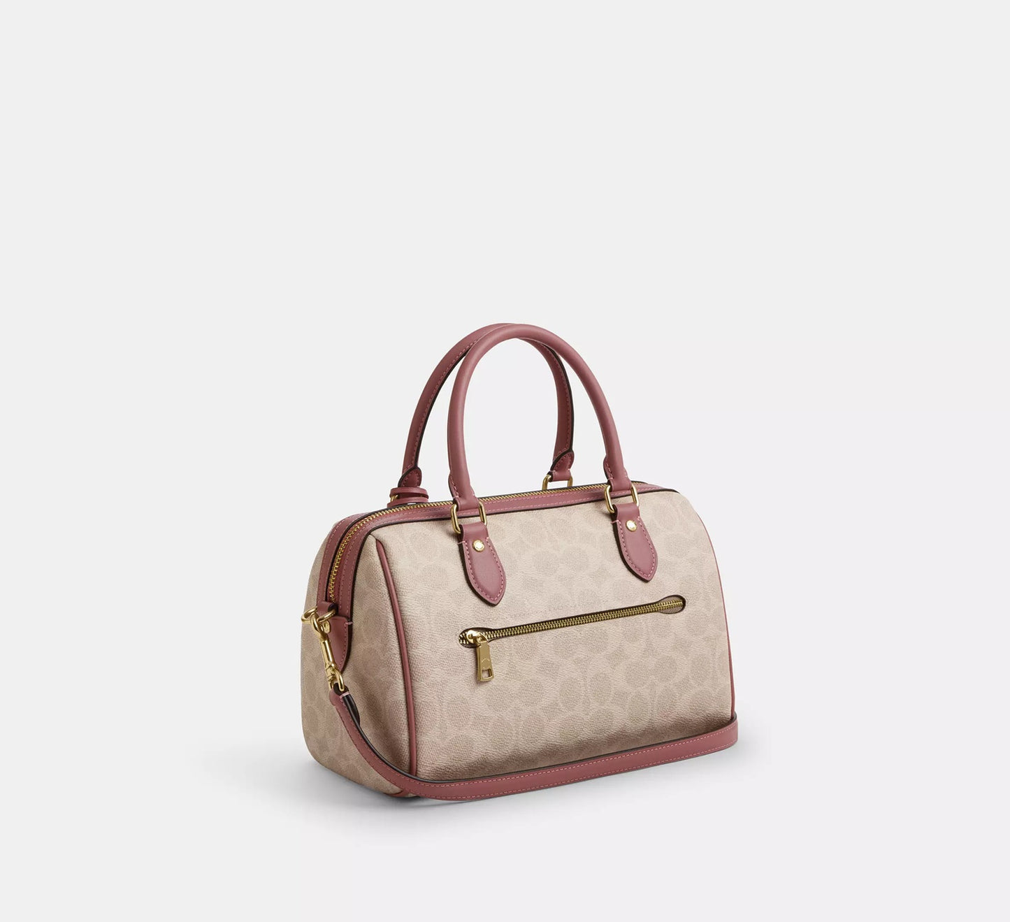 Rowan Satchel Bag In Signature Canvas With Heart Charm Coach