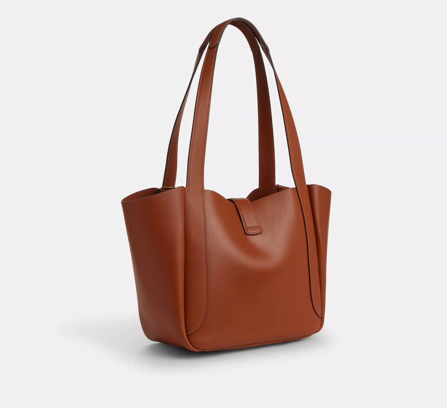 Hadley Turnlock Tote Bag Tan Coach