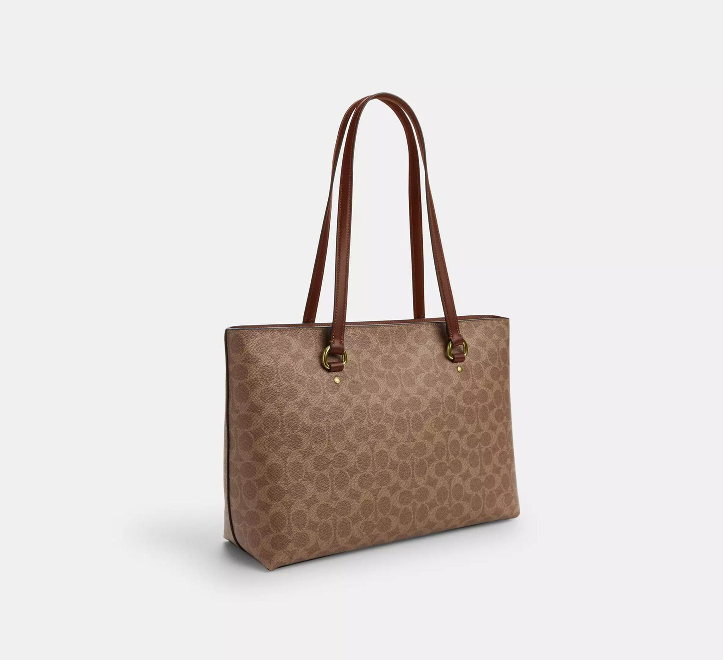 Station Tote Bag In Signature Canvas Tan Brown Coach