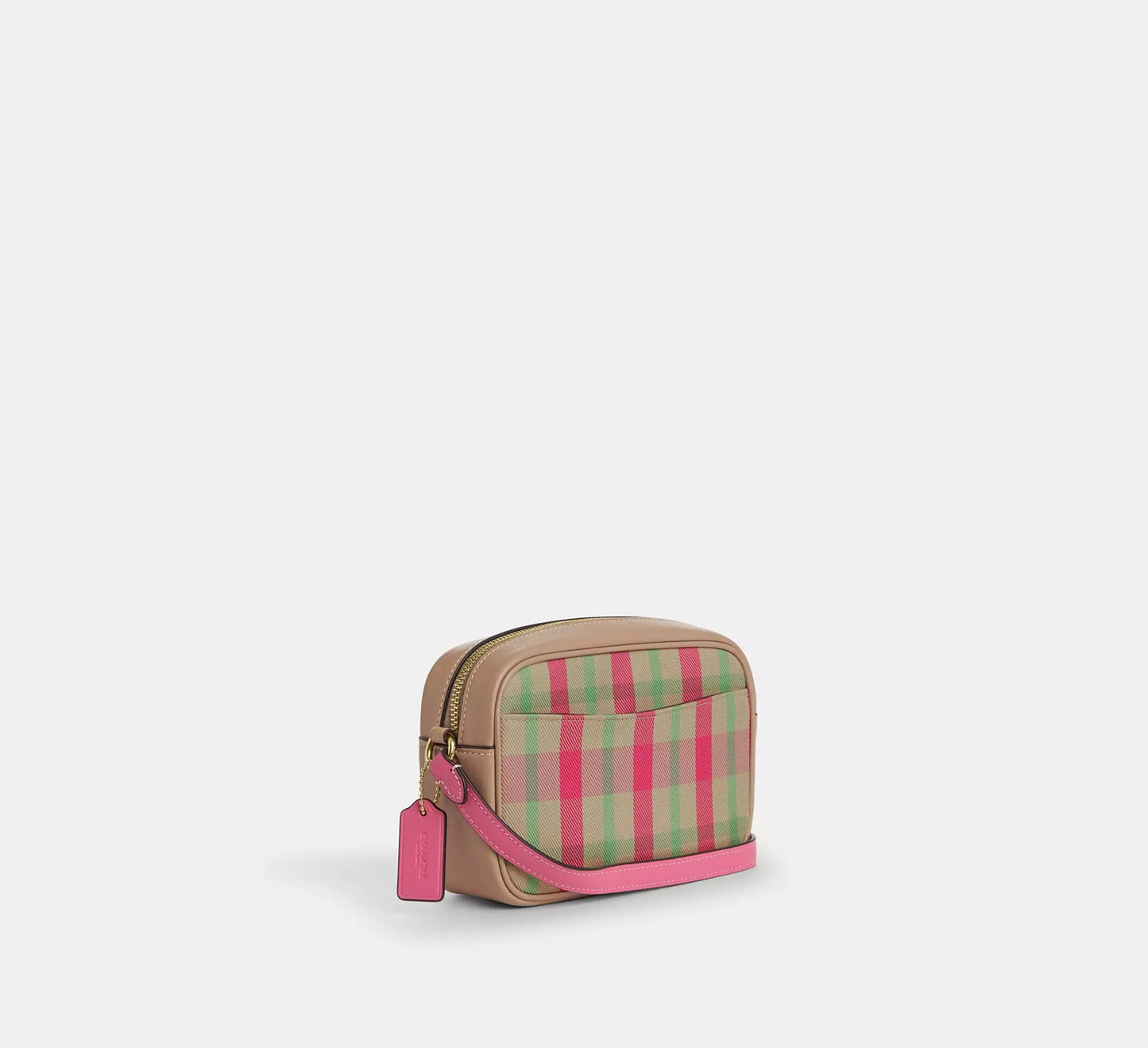 Mini Jamie Camera Bag With Plaid Print Pink Multi Coach