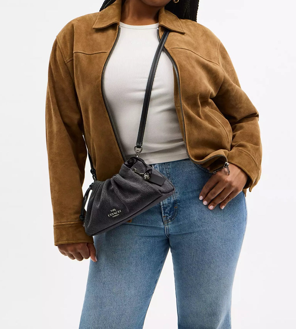 Faye Shoulder Bag Denim Washed Grey Coach