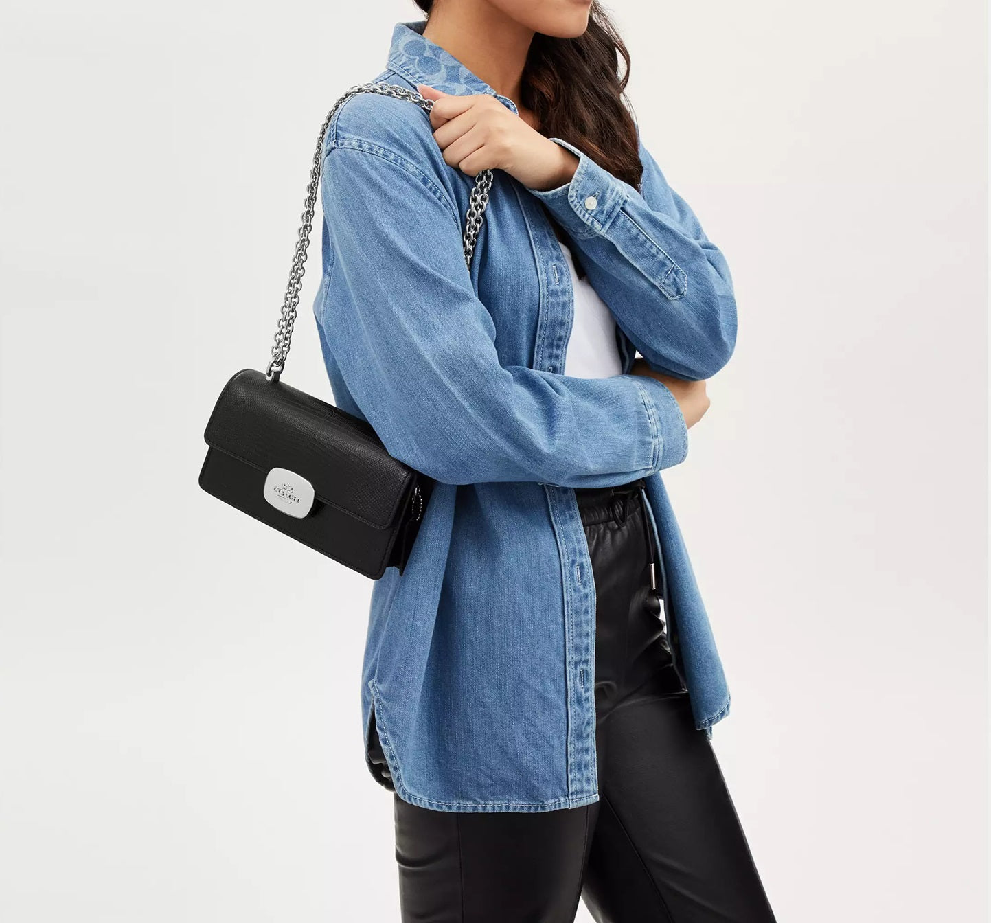 Eliza Flap Crossbody Bag Black Coach