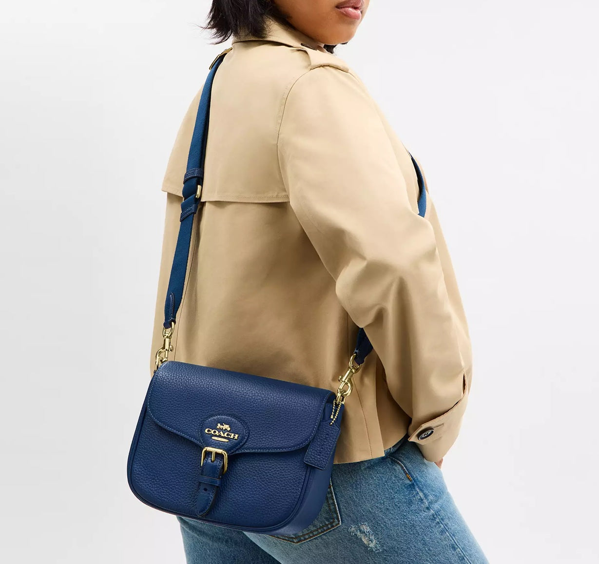 Amelia Saddle Bag Deep Blue Coach