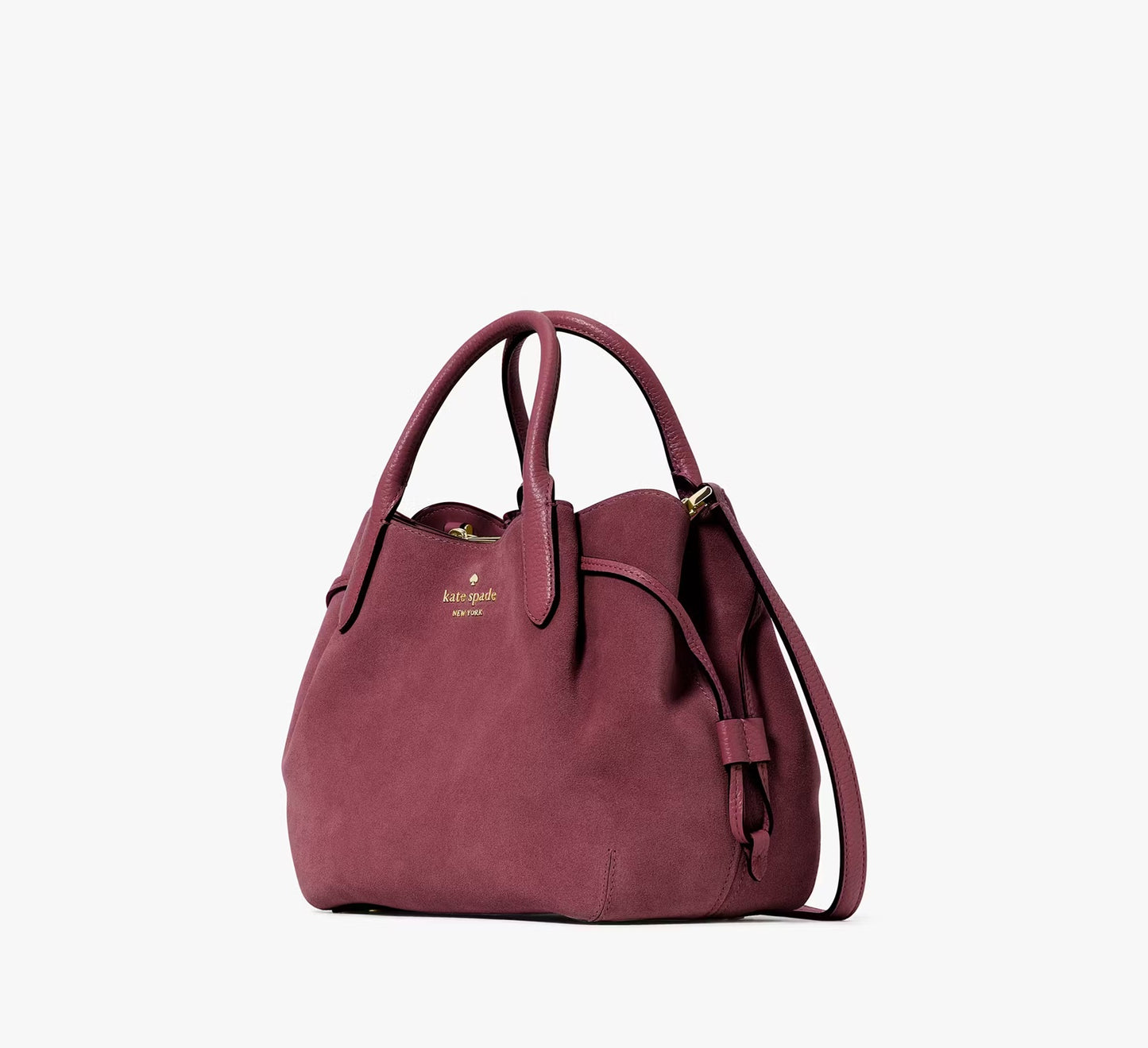 Dumpling Suede Small Satchel Bag Dark Merlot Kate Spade