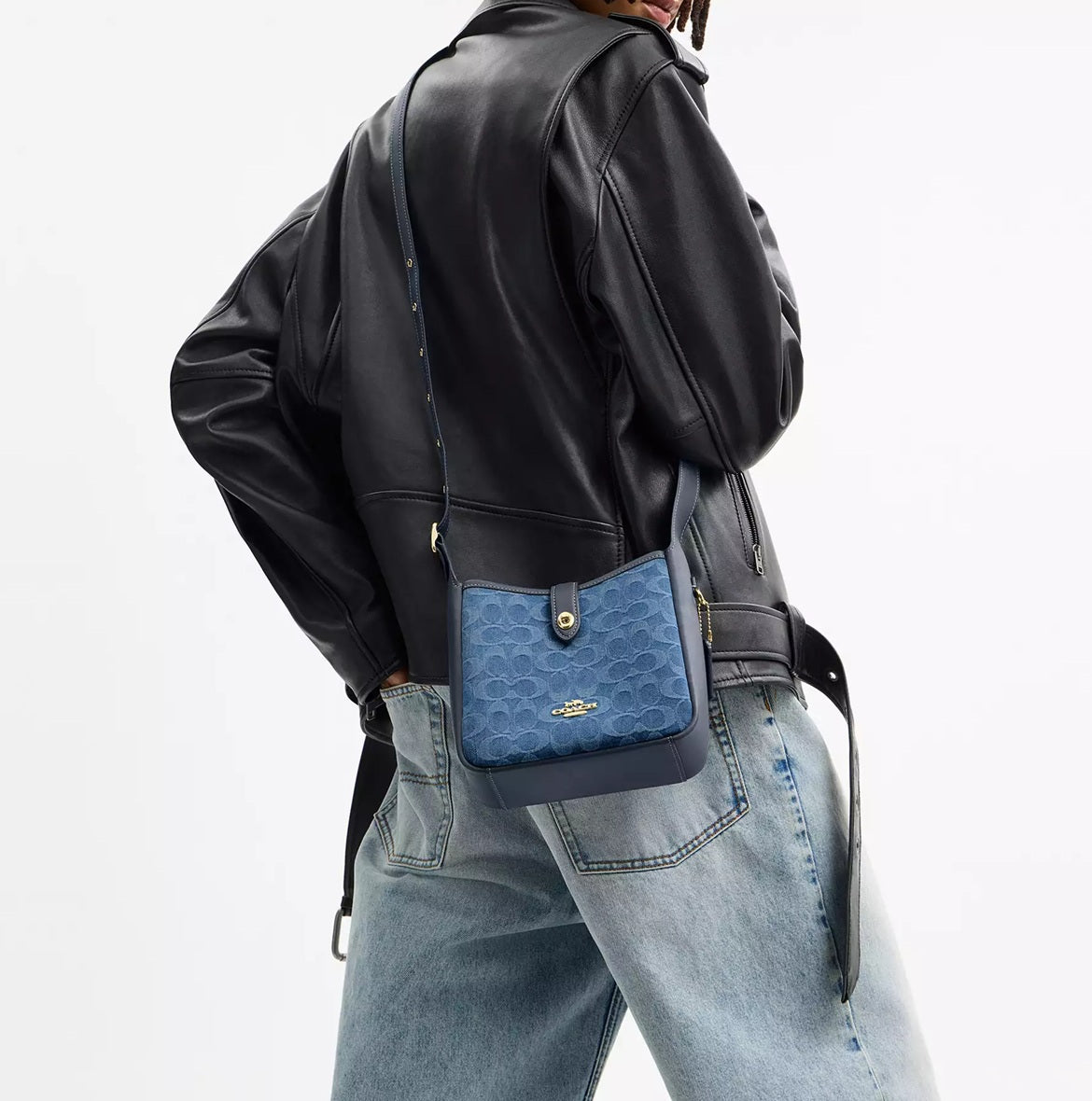 Hadley Mini Crossbody Bag In Signature Denim Indigo Coach
