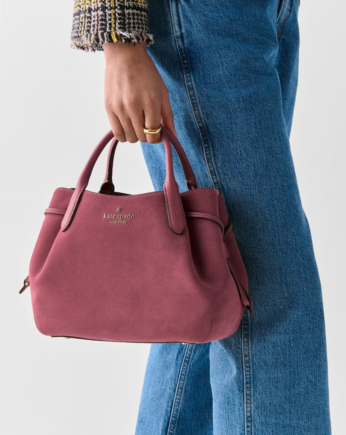 Dumpling Suede Small Satchel Bag Dark Merlot Kate Spade