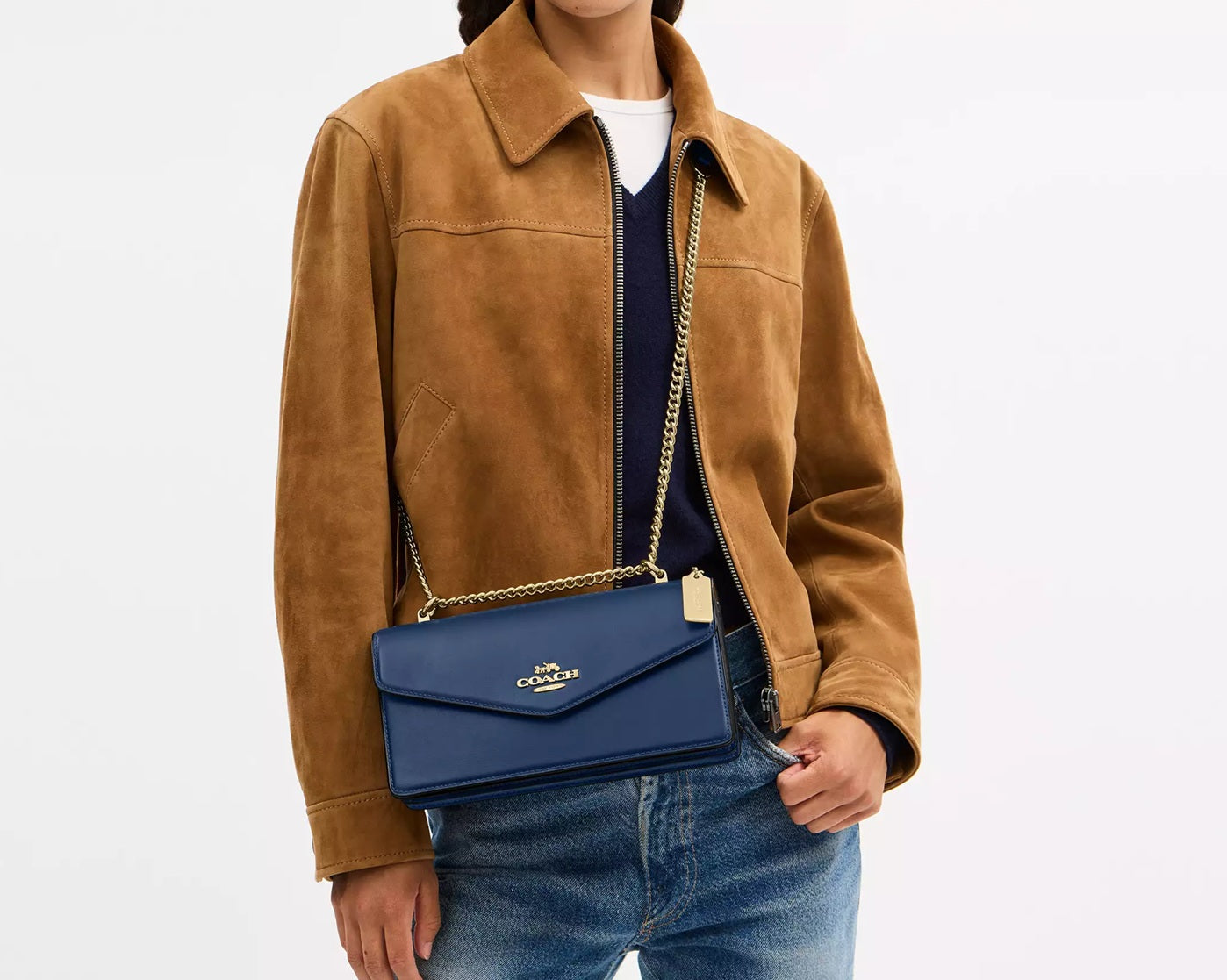 Klare Envelope Crossbody Bag Deep Blue Coach