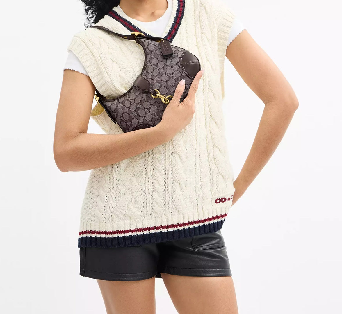 Hamptons Hobo Bag In Signature Jacquard Oak Maple Coach