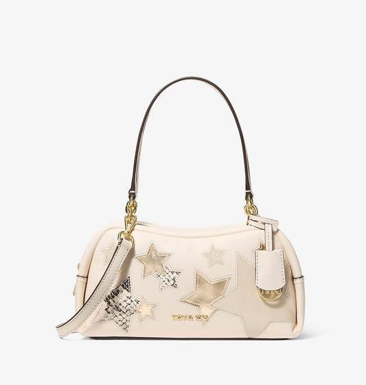 Cecily Small Embellished Shoulder Bag LT Cream Michael Kors