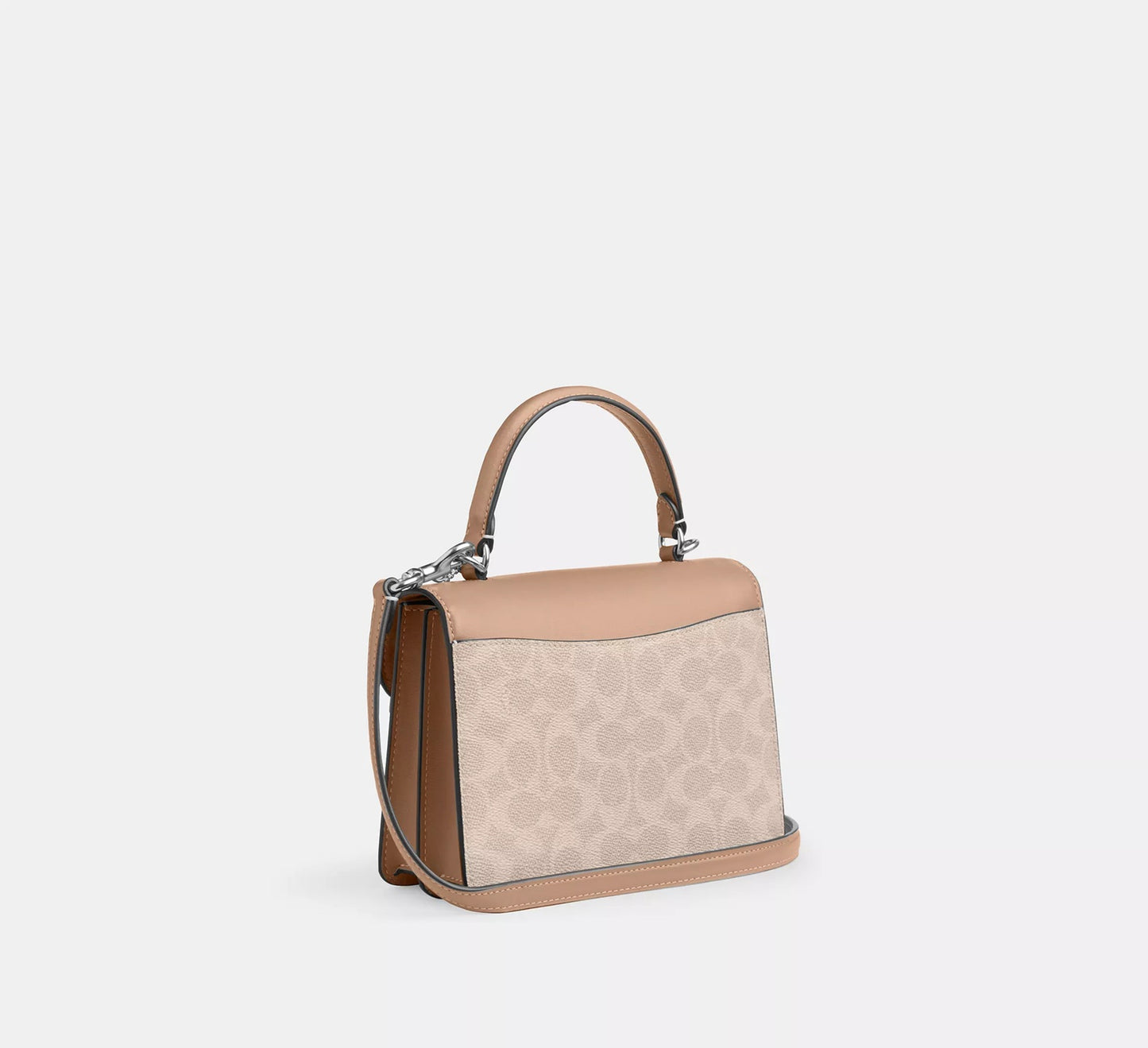 Courtney Top Handle Bag In Signature Canvas Silver Coach