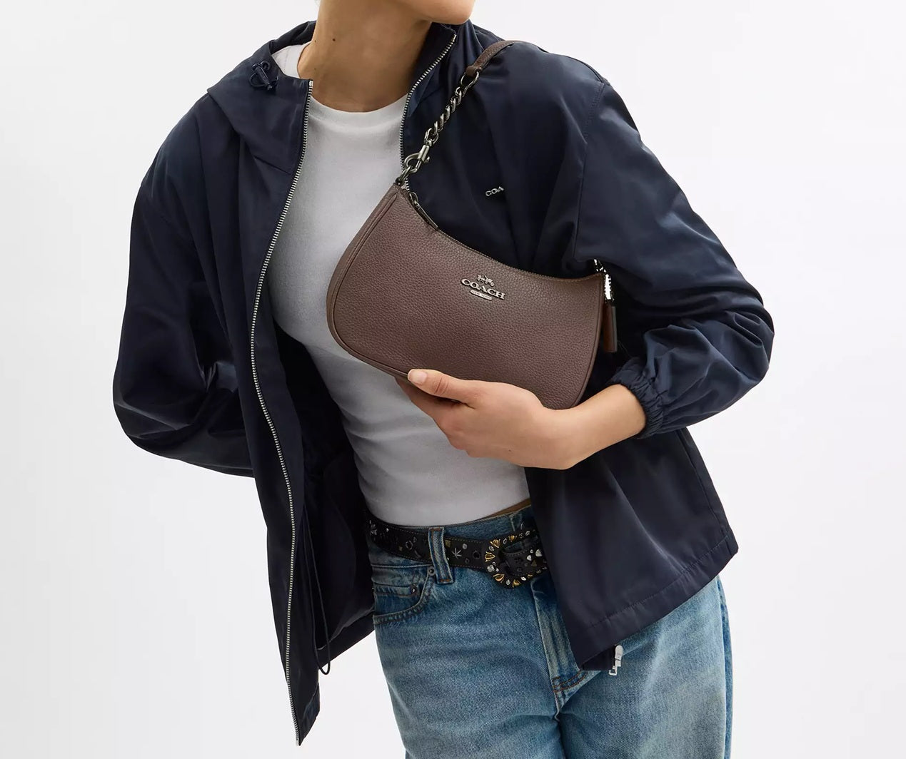 Teri Shoulder Bag Dark Stone Coach