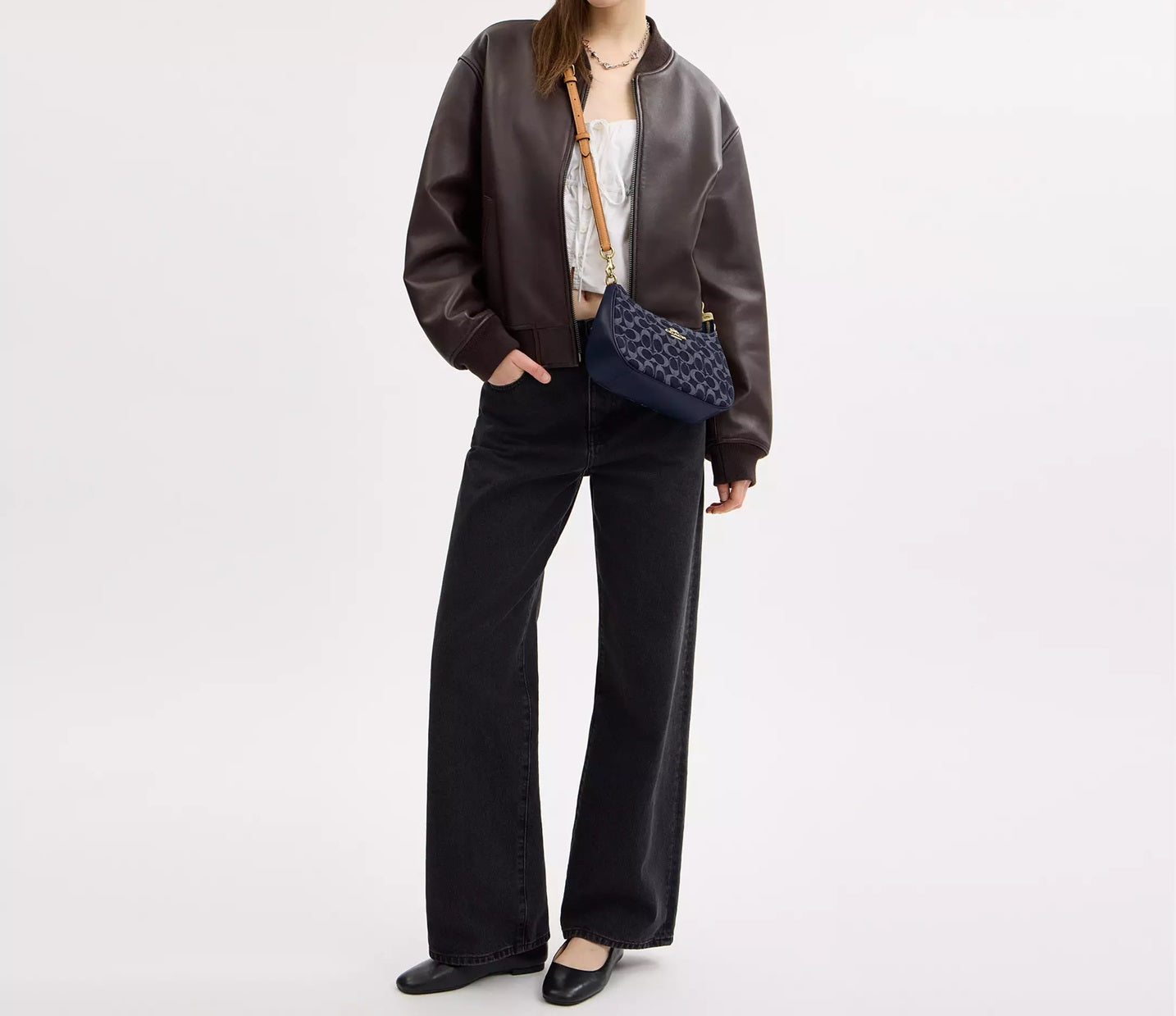 Teri Shoulder Bag In Signature Denim Natural Coach