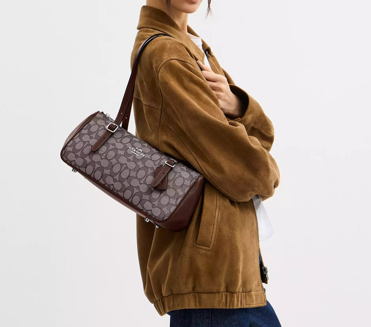Asher Shoulder Bag In Signature Jacquard Oak Maple Coach