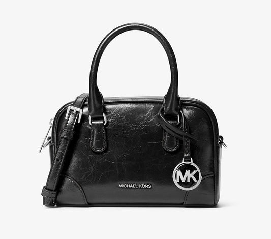 Thompson Extra-Small Distressed Convertible Satchel Black Michael Kors