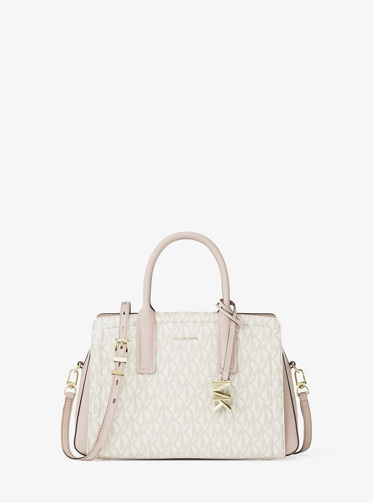Laila Small Signature Logo Satchel Soft Pink Michael Kors