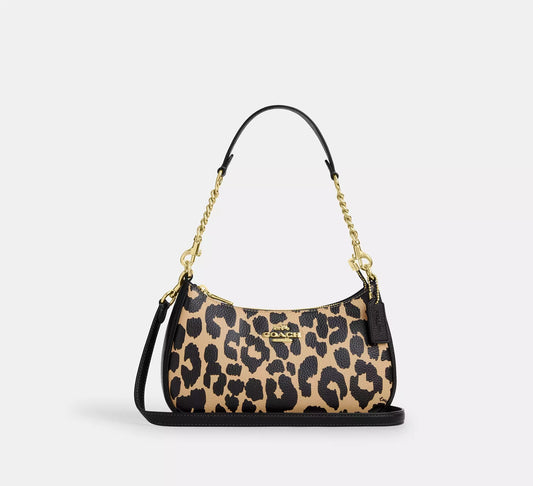 Teri Shoulder Bag With Leopard Print Leopard Multi Coach