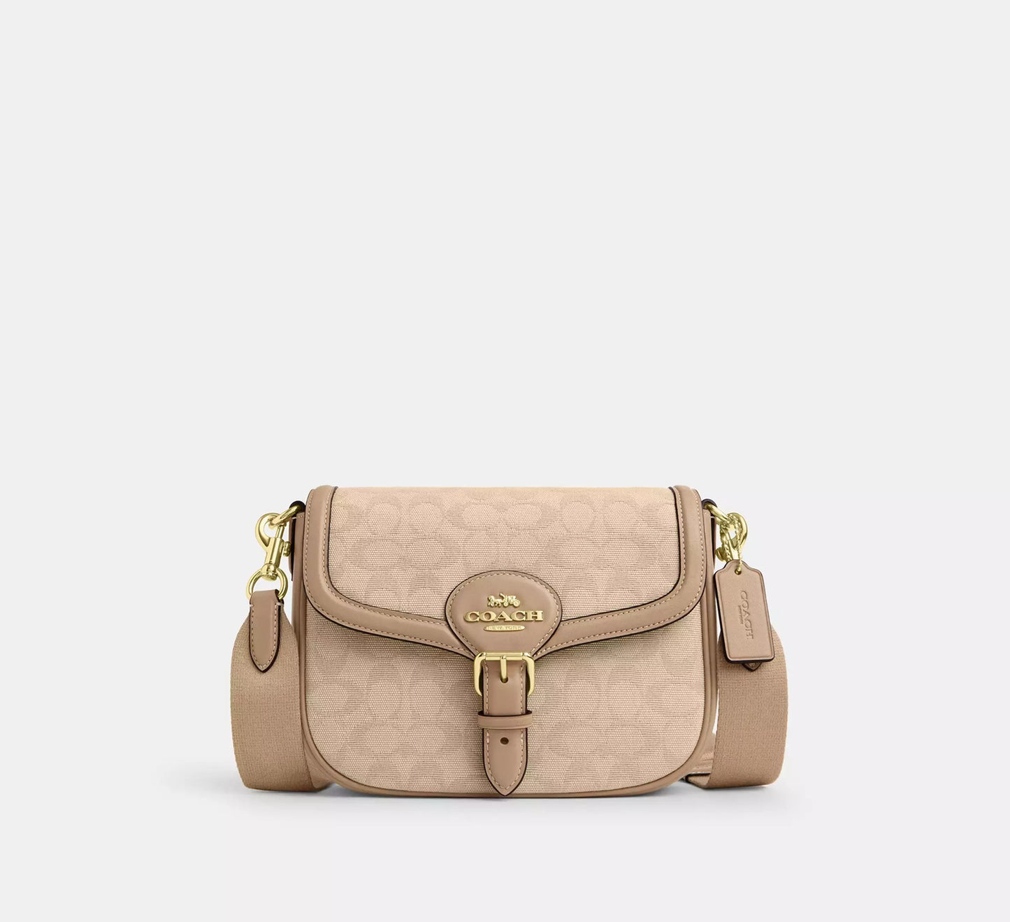Amelia Saddle Bag With Signature Canvas Dark Natural Multi Coach