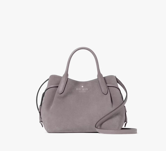 Dumpling Suede Small Satchel Bag Hare Grey Kate Spade