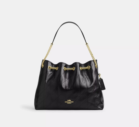 Evelyn Shoulder Bag With Quilting Black Coach