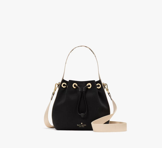 Kip Canvas Bucket Bag Black Kate Spade
