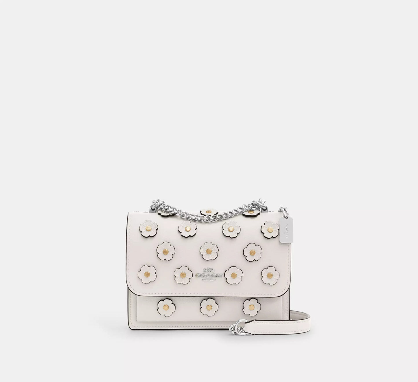 Mini Klare Crossbody Bag With Floral Applique Chalk Coach