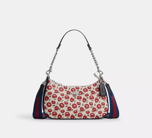 Teri Shoulder Bag With Floral Print Chalk Black Multi Coach
