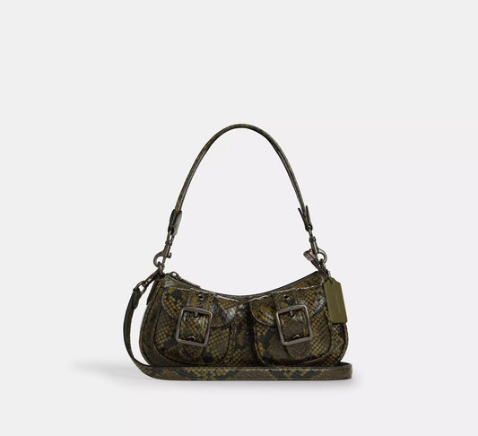 Ashton Bag With Snake Print Olive Multi Coach