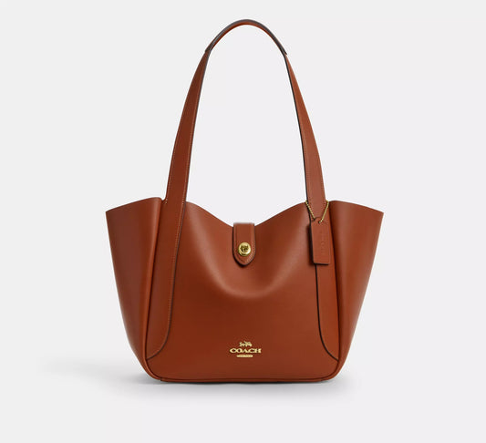 Hadley Turnlock Tote Bag Tan Coach