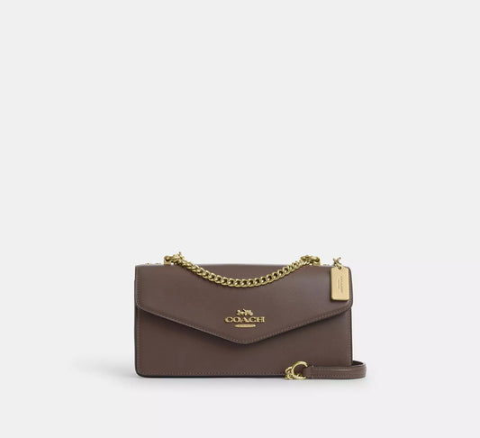 Klare Envelope Crossbody Bag Dark Stone Coach